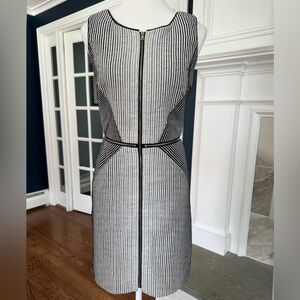 Anthropologie brand Yoana Baraschi Black and White Striped Sheath Dress, Size 4